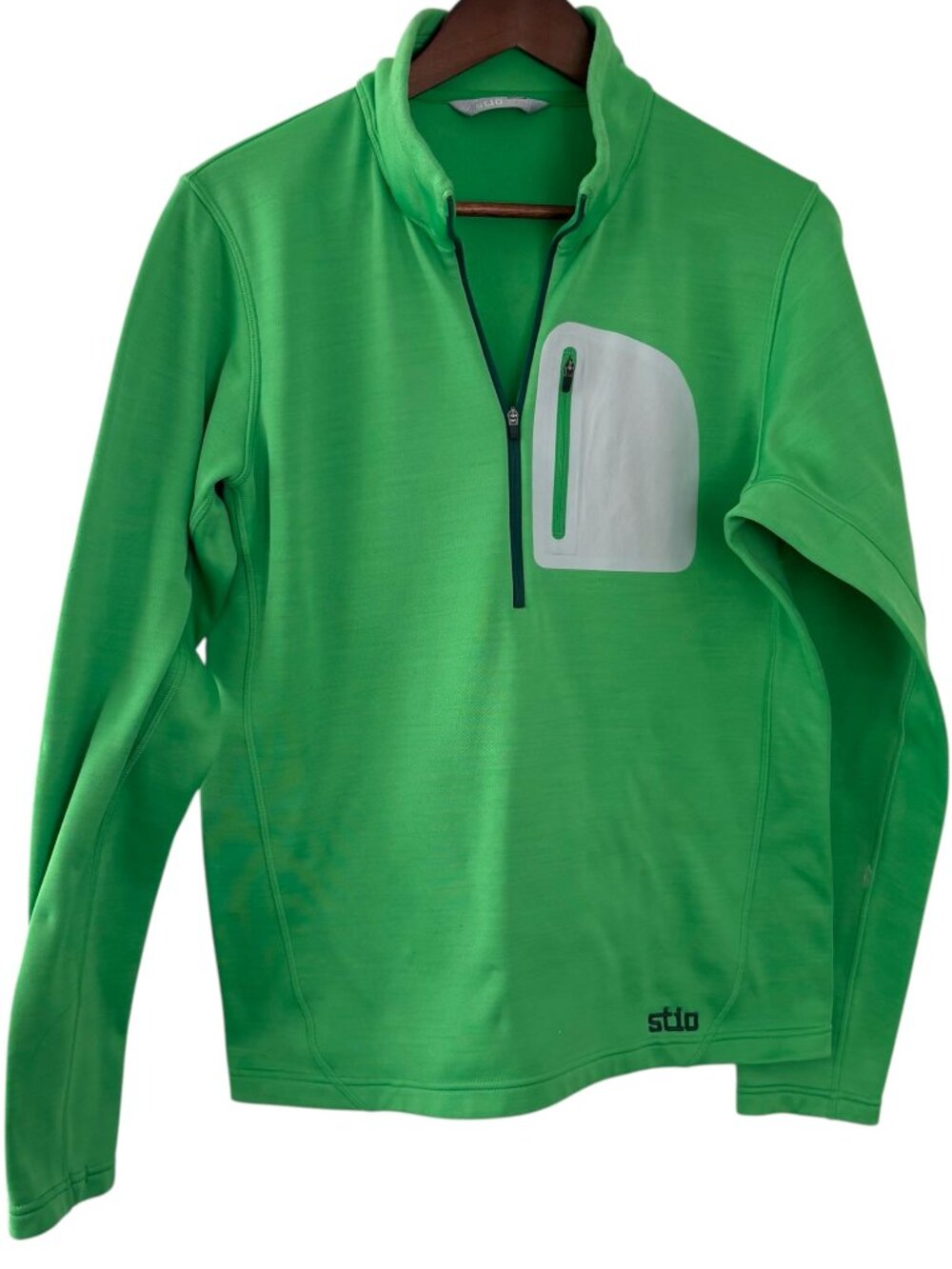 Stio Gannett Half Zip Pullover Sweatshirt Top XL Womens Green Base Layer Hiking